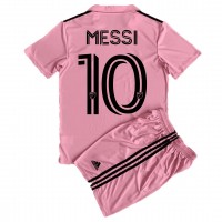 Inter Miami Lionel Messi #10 Domáci Detský futbalový dres 2023-24 Krátky Rukáv (+ trenírky)